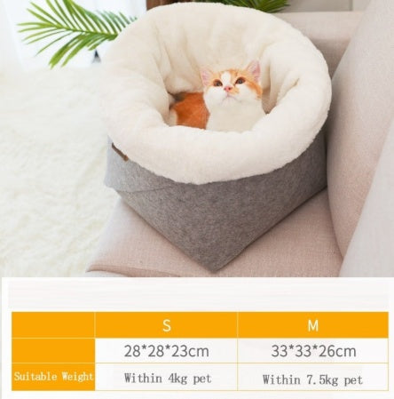 All-Season Detachable Cat Bed House | Windproof Winter Cat Cave with Removable Washable Nest