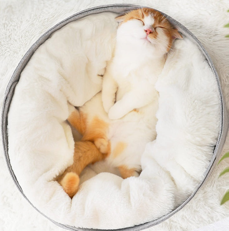 All-Season Detachable Cat Bed House | Windproof Winter Cat Cave with Removable Washable Nest