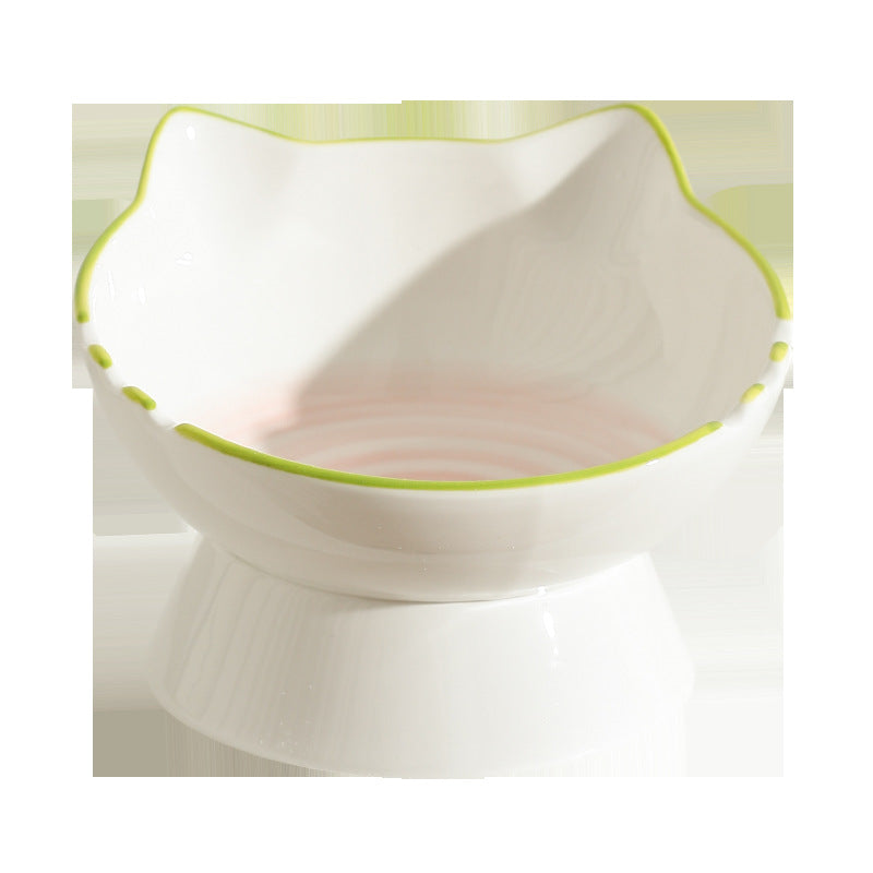 Ceramic Cervical Support Cat Food Bowl
